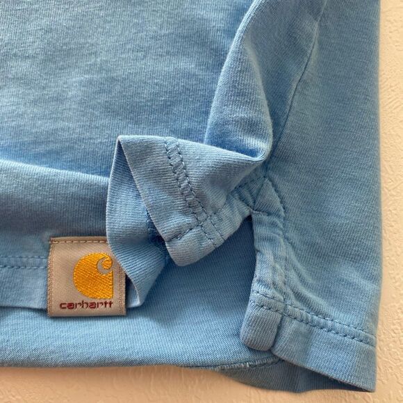 Carhartt Blue Logo Graphic Tee | Relaxed Fit Short Sleeve T-Shirt Size 1X (16W–1 - Picture 5 of 6